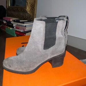 Gray Suede Ankle Boots